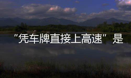 息解直接准确的信读凭上高速是不车牌